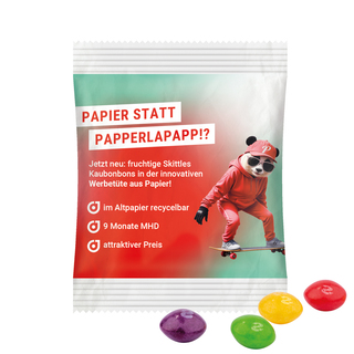 Minitüte, 10 g, recyclingfähiges Papier weiß, Skittles Fruits Kaubonbons