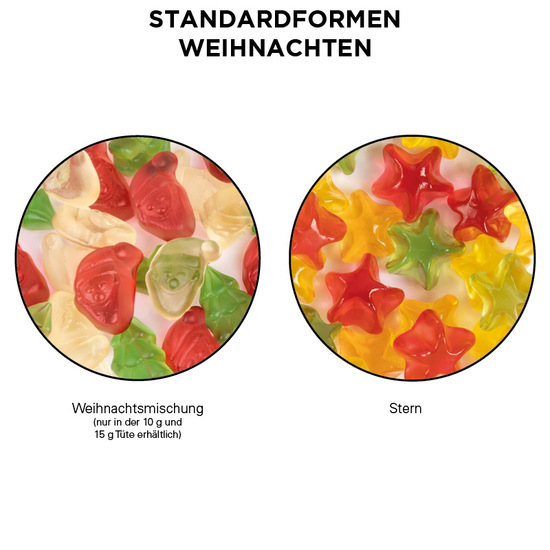 Minitüte, 15 g, Papierfolie weiß, Trolli Weihnachtsmischung