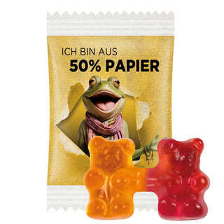 Trolli Team Gummibärchen Premium, Folie weiß mit ca. 50 % Papieranteil