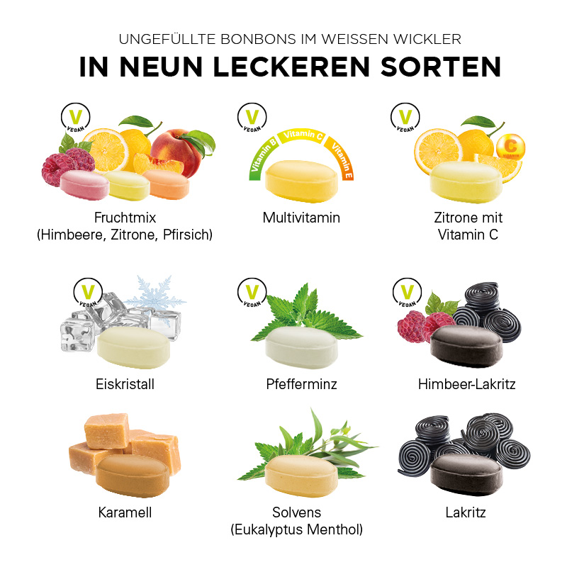 Himbeer-Lakritz Bonbon im weißen, kompostierbaren Wickler