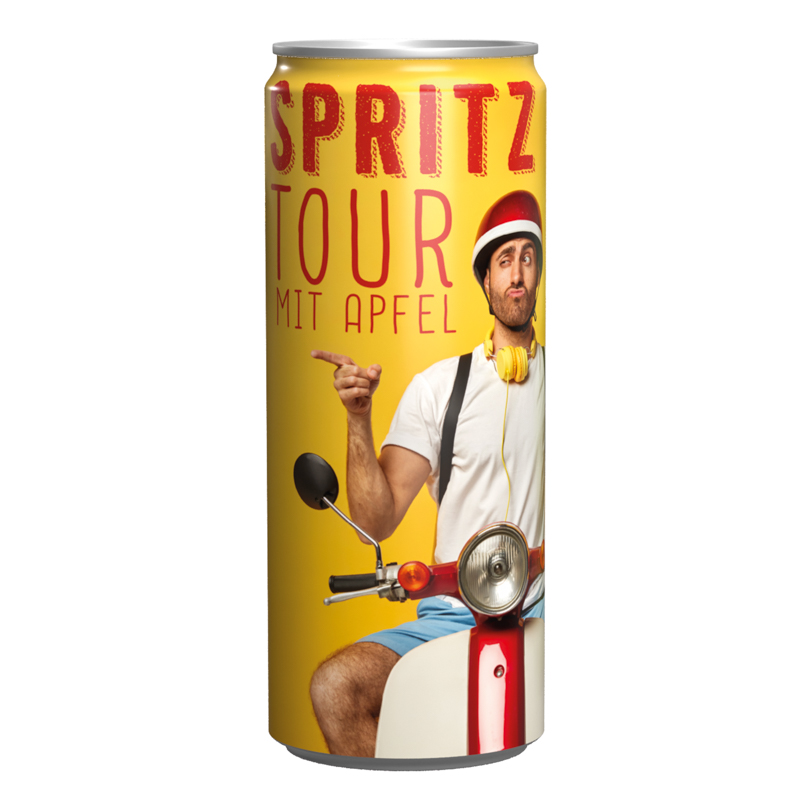 Getränkedose 250 ml Apfelschorle, Sleeve-Folie weiß
