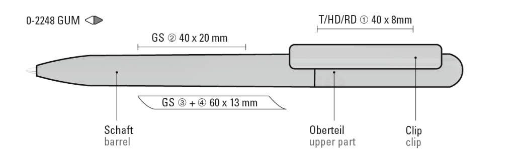 RECYCLED PET PEN CHANGE GUM