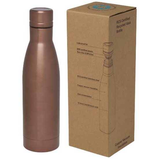 Vasa RCS-zertifizierte Kupfer-Vakuum Isolierflasche aus recyceltem Edelstahl, 500 ml