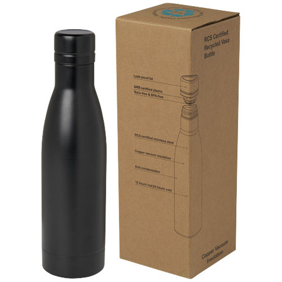 Vasa RCS-zertifizierte Kupfer-Vakuum Isolierflasche aus recyceltem Edelstahl, 500 ml