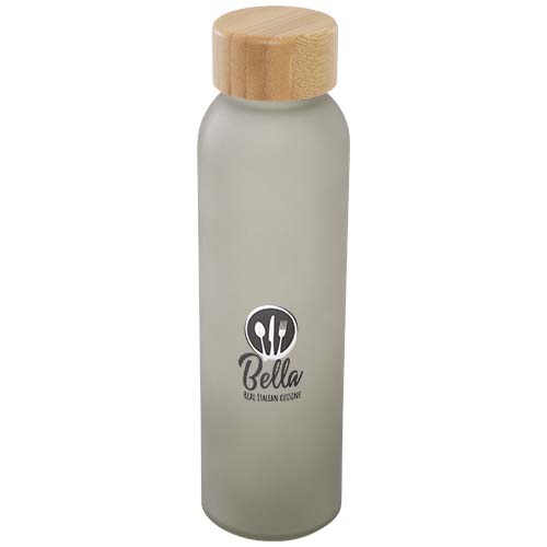 Lume 500 ml Flasche aus mattiertem Kalknatronglas mit Bambusdeckel