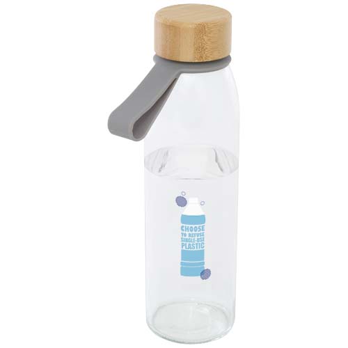 Porto 500 ml Glas-Flasche mit Silikongriff und Bambusdeckel