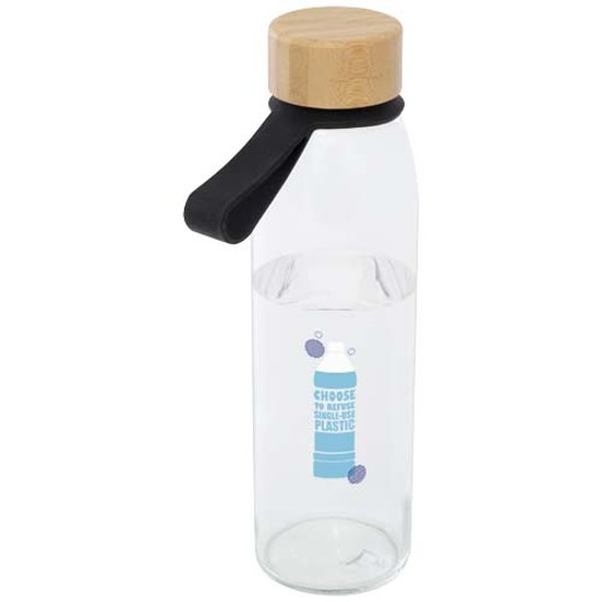 Porto 500 ml Glas-Flasche mit Silikongriff und Bambusdeckel