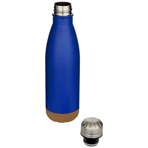 Cove 500 ml doppelwandige, vakuumisolierte Trinkflasche aus Edelstahl mit Korkdetails