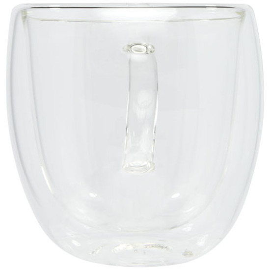 Manti 2-teiliger 250 ml doppelwandiger Glasbecher mit Bambusuntersetzer