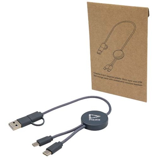 Citala 30 cm 5-in-1 Kabel aus recyceltem Kunststoff für Datenübertragung und 27W Schnellladung