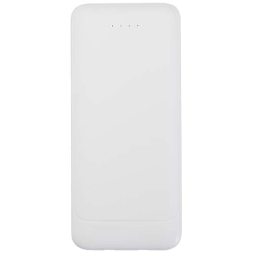 Adhil 10 W 10.000 mAh Powerbank aus recyceltem Kunststoff mit 2 integrierten Kabeln