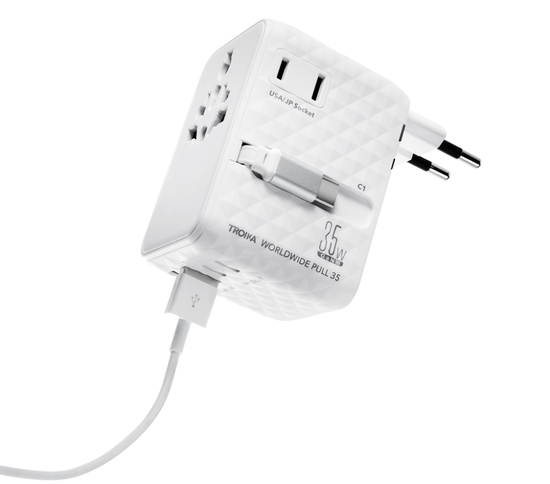TROIKA Reiseadapter WORLDWIDE PULL 35
