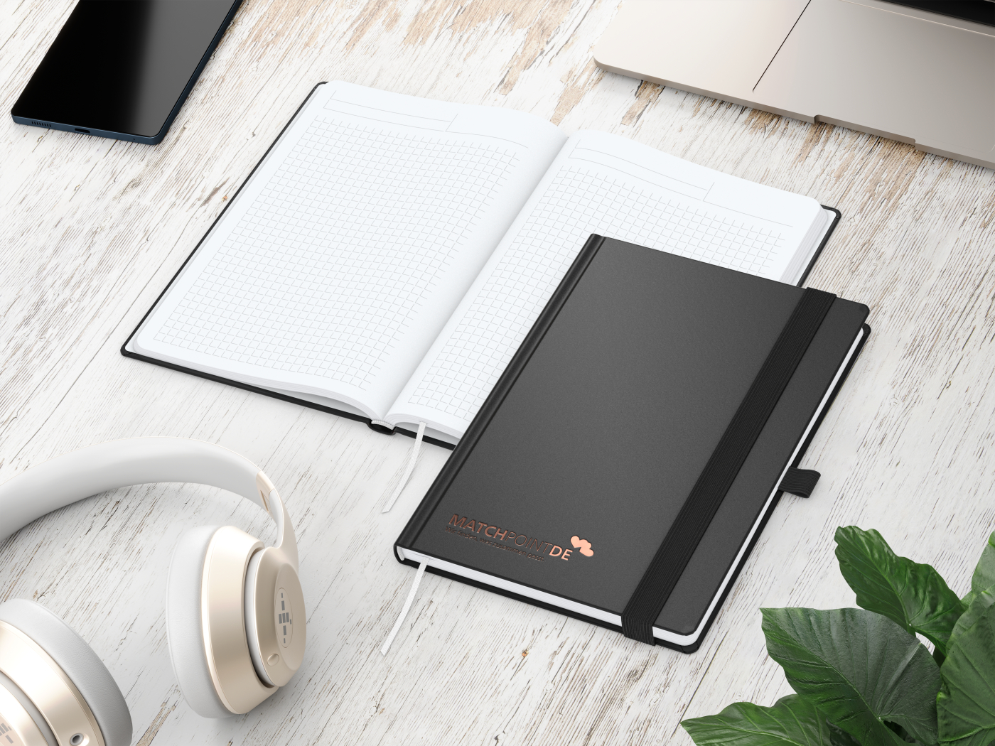 Notizbuch Vision-Book White A5 Bestseller inkl. Prägung