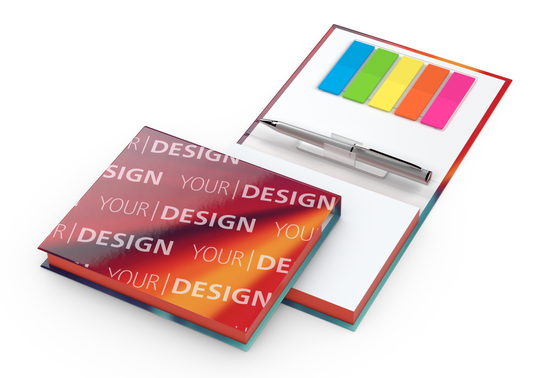 Haftnotiz-Set Amsterdam A White Bookcover mit Mini-Kugelschreiber