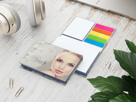 Haftnotiz-Set Prag Bookcover White Bestseller, 100/25 Blatt, Farbschnitt