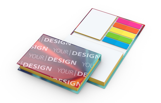 Haftnotiz-Set Prag Bookcover White Bestseller, 100/25 Blatt, Farbschnitt