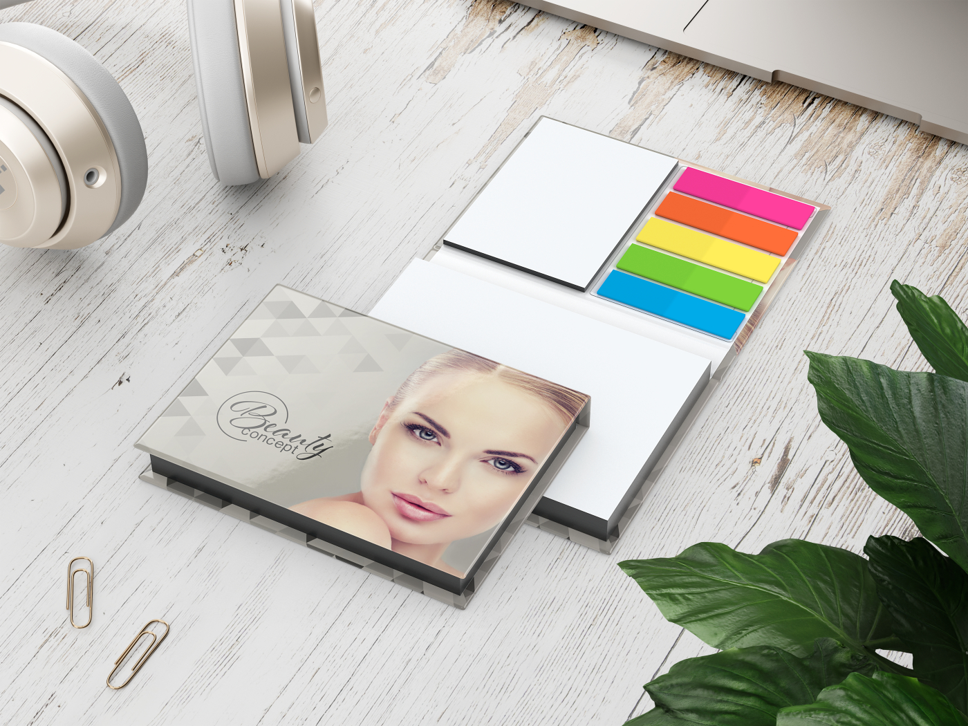 Haftnotiz-Set Prag Bookcover White Bestseller, 100/25 Blatt, Farbschnitt