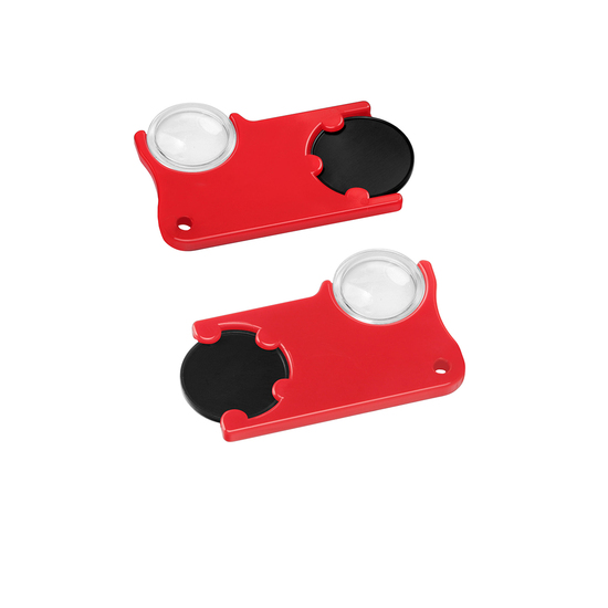 Chiphalter mit 1€-Chip und Lupe