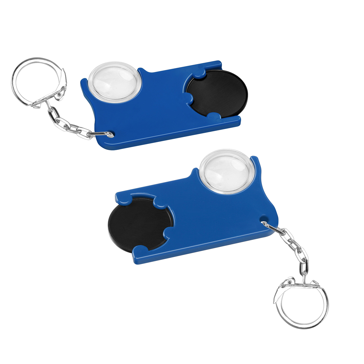 Chiphalter mit 1€-Chip und Lupe