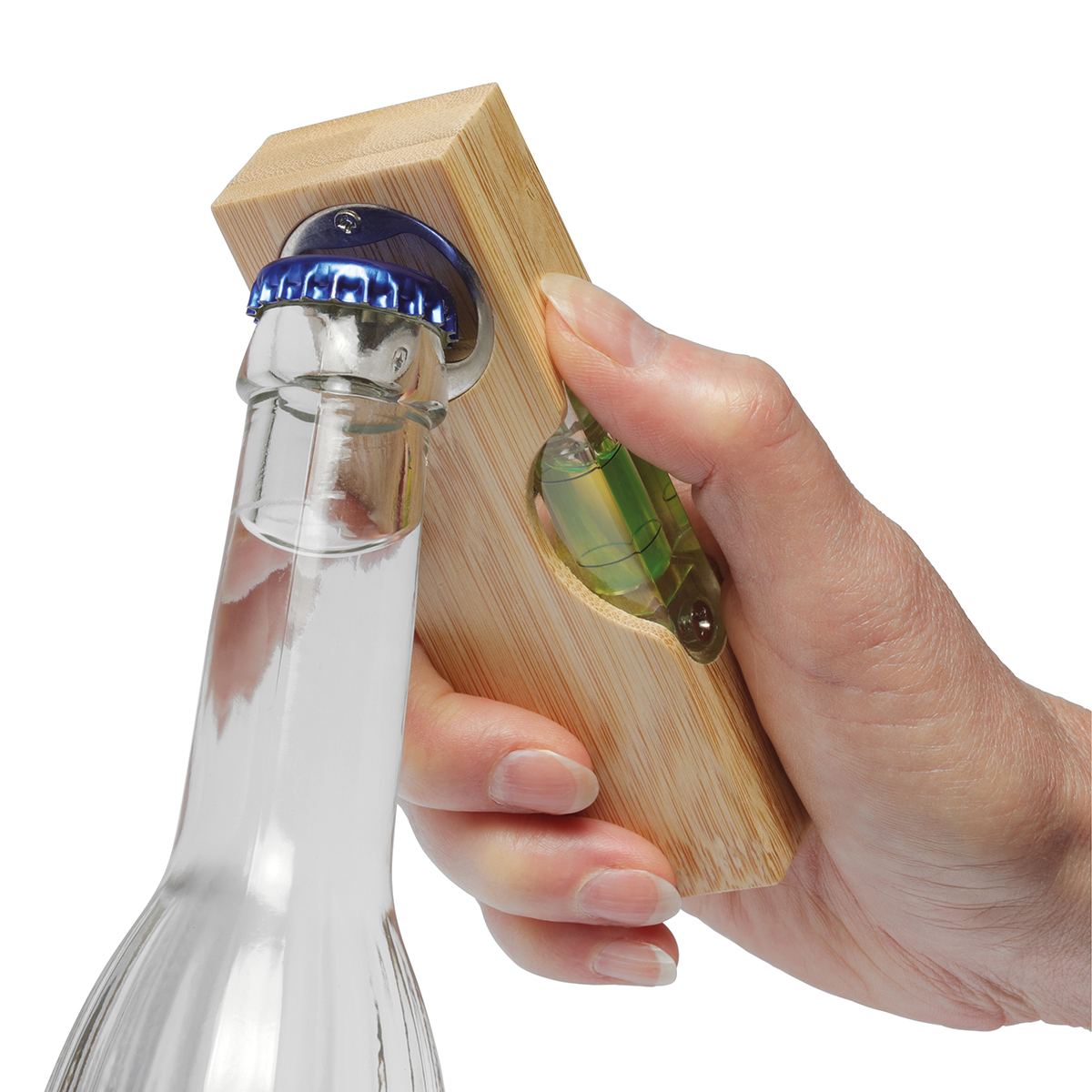 Wasserwaage Bambus mit Flaschenöffner,