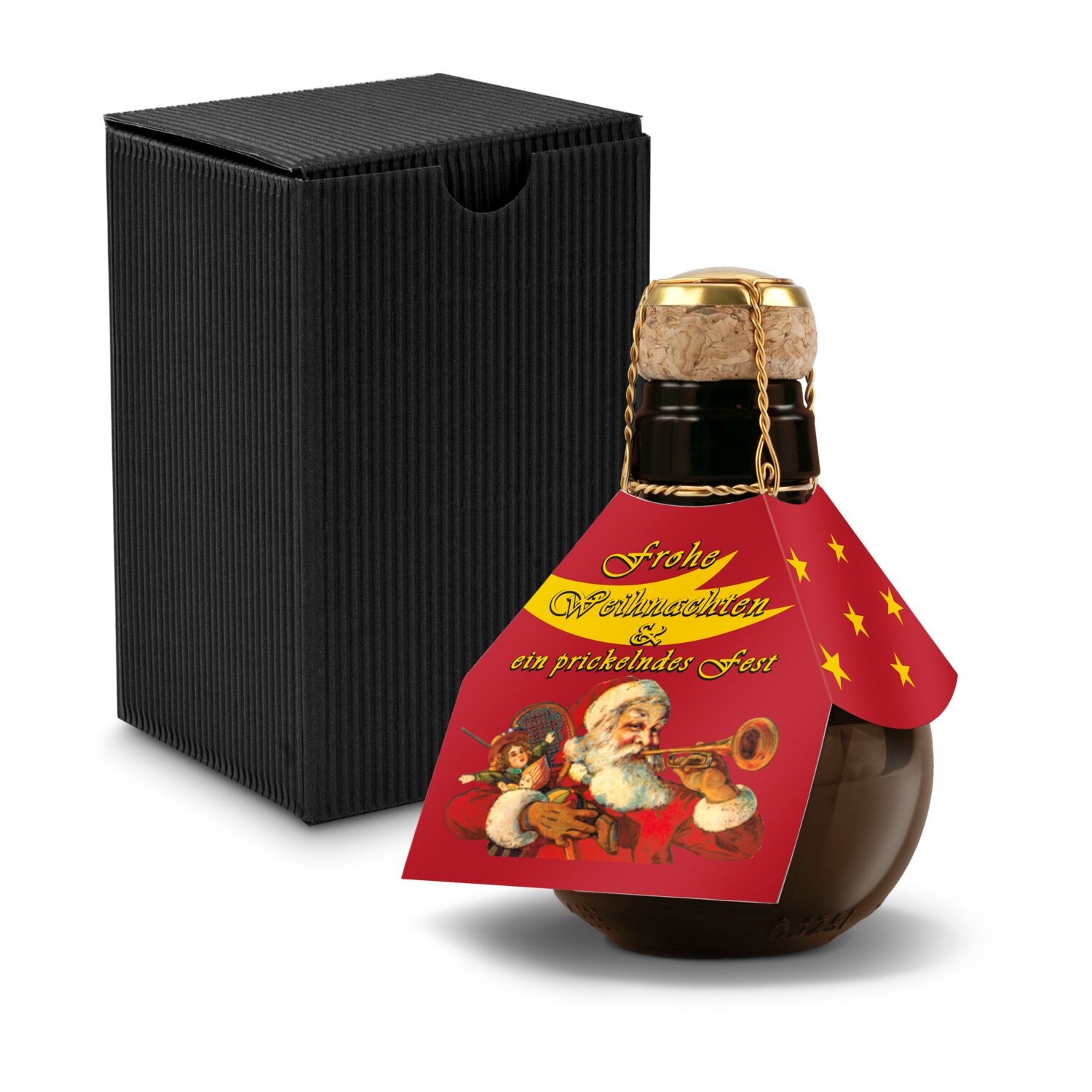 0,125 l hochwertiger Sekt brut in origineller Flasche, Alkohol 12% Vol. - Inklusive Geschenkkarton