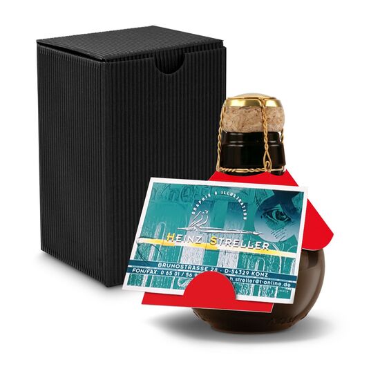 0,125 l hochwertiger Sekt brut in origineller Flasche, Alkohol 12% Vol. - Inklusive Geschenkkarton