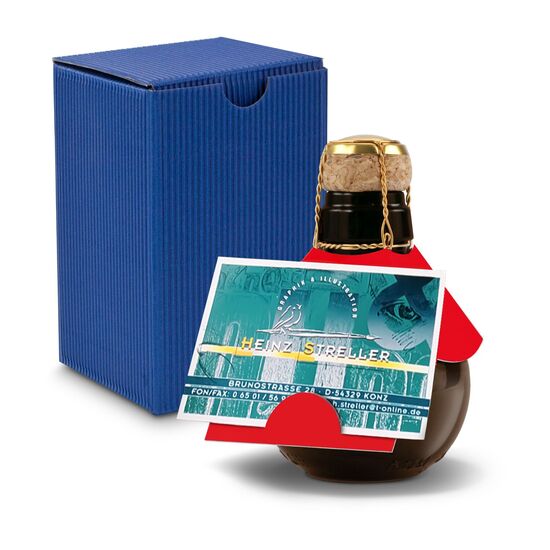 0,125 l hochwertiger Sekt brut in origineller Flasche, Alkohol 12% Vol. - Inklusive Geschenkkarton