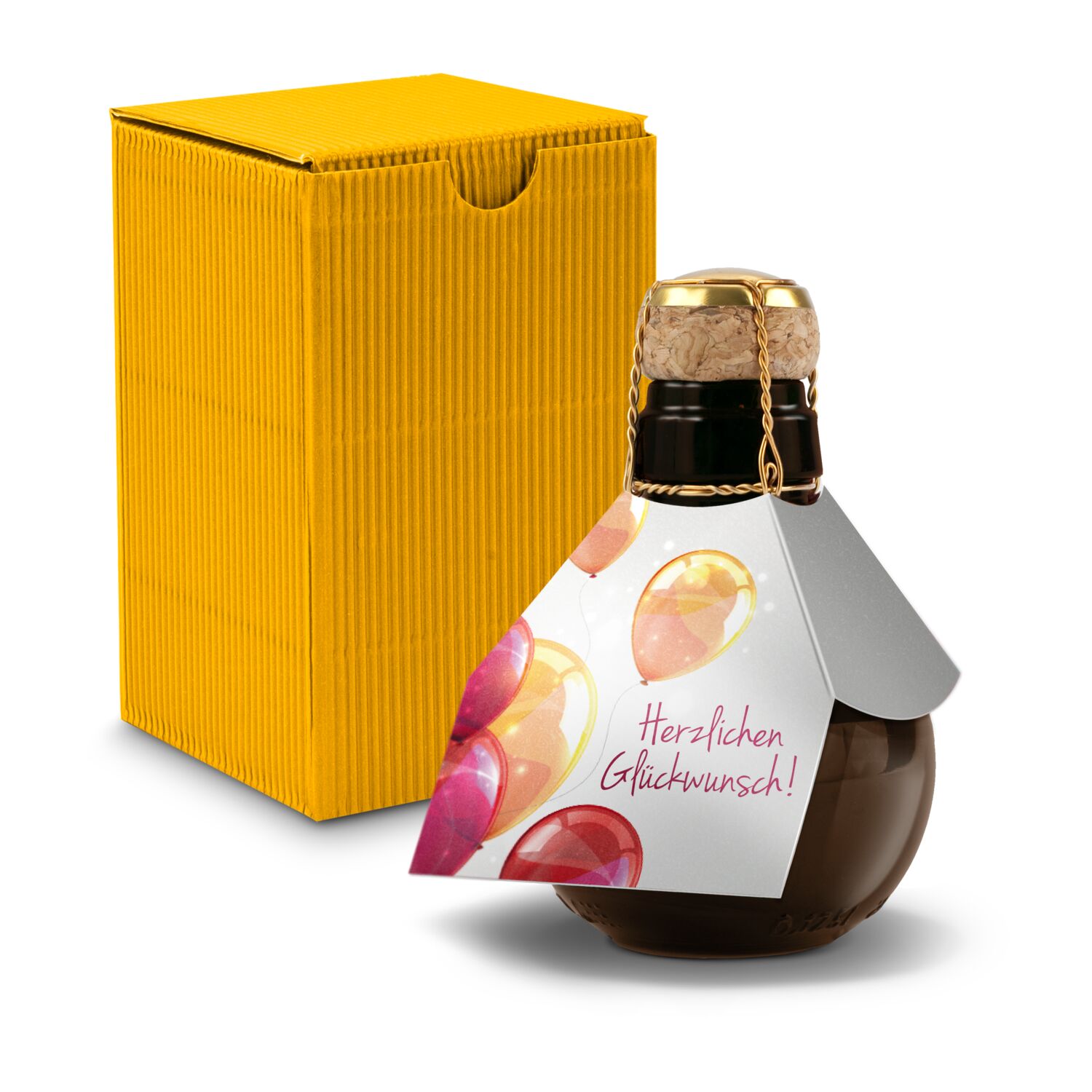 0,125 l hochwertiger Sekt brut in origineller Flasche, Alkohol 12% Vol. - Inklusive Geschenkkarton