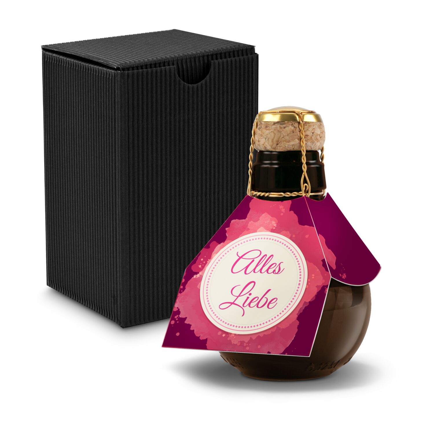 0,125 l hochwertiger Sekt brut in origineller Flasche, Alkohol 12% Vol. - Inklusive Geschenkkarton