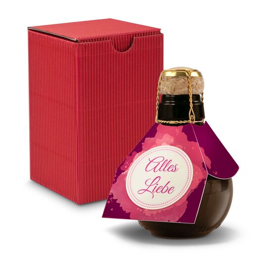 0,125 l hochwertiger Sekt brut in origineller Flasche, Alkohol 12% Vol. - Inklusive Geschenkkarton