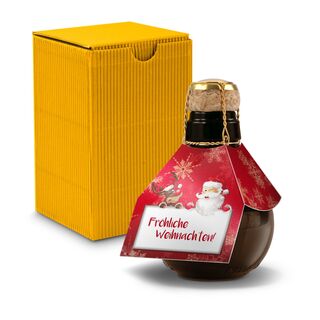 Origineller Sekt Fröhliche Weihnachten - Karton Gelb, 125 ml 2K1358i1
