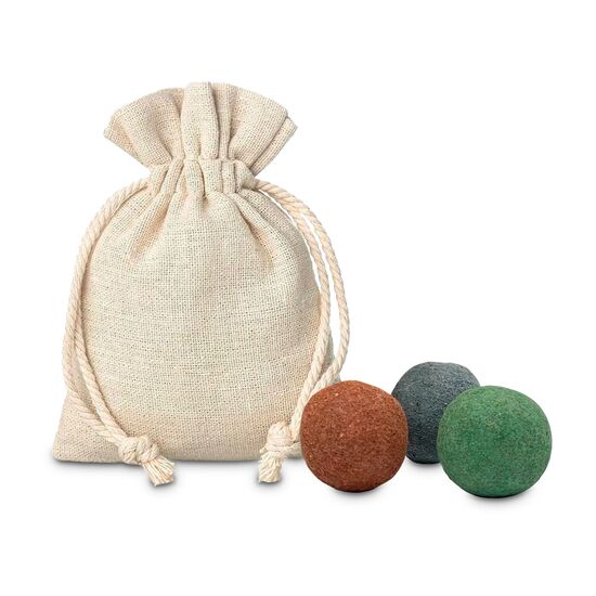 Kleines Säckchen mit Oster-Anhänger gefüllt mit 3 Saatkugeln für eine farbenfrohe Blumenwiesen