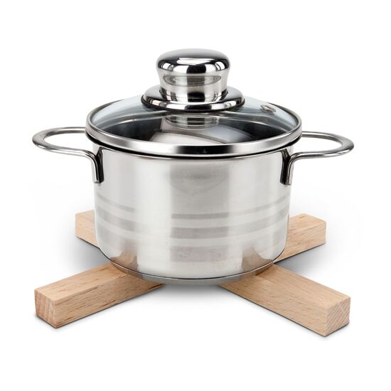 1 Flasche Chardonnay (0,75 l) und 1 Packung Risotto-Reismischung (200 g) kombiniert mit einem ROMINOX® Topfuntersetzer für das Reisgericht.