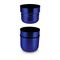 Blau in Blau: Eine blaue ROMINOX® Isolierkanne mit 2 Bechern (0,75 l) und 1 Flasche Glühwein (1 l) im blauen Geschenkkarton
