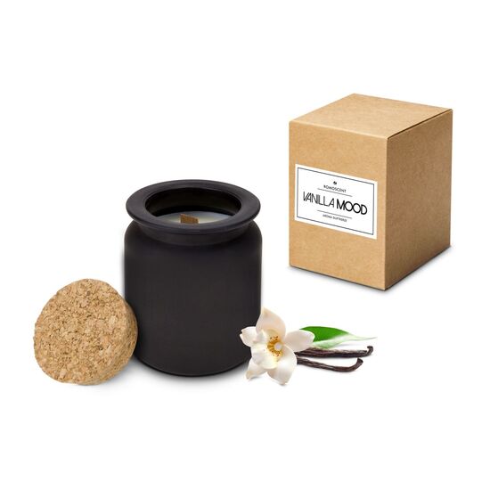 In der naturfarbenen Tüte mit "Feel Good" Aufkleber befinden sich ein Früchtetee Vanille-Sahne und eine ROMOSCENT® Aromakerze.