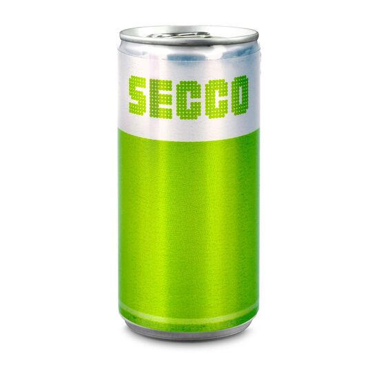0,2 l Secco Slimline Dose in Silber, Alkohol ca. 10% Vol. mit Folien-Etikett