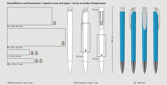 Klio-Eterna - Jona softtouch/high gloss Mn - Druckkugelschreiber