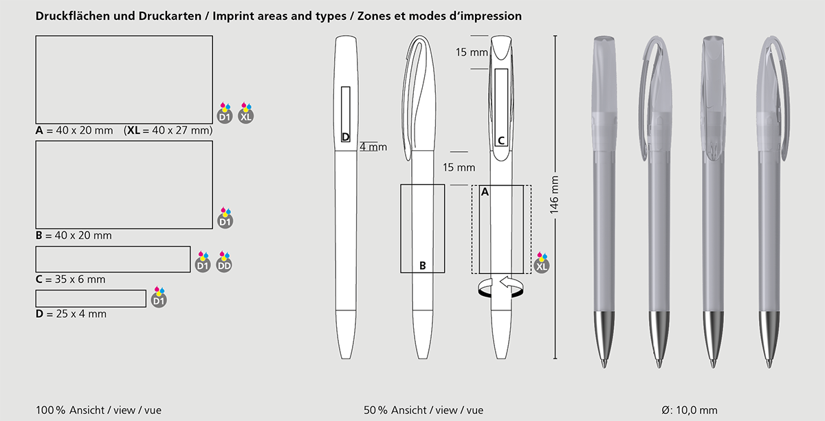 Klio-Eterna - Boa ice/transparent Ms - Drehkugelschreiber