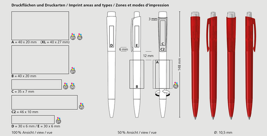 Klio-Eterna - Zeno transparent - Druckkugelschreiber