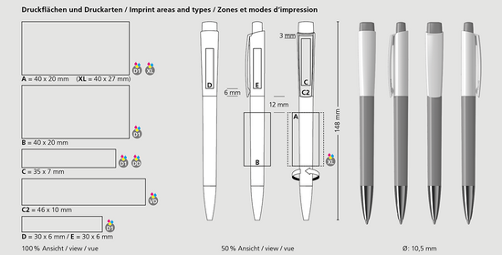 Klio-Eterna - Zeno high gloss Mn - Druckkugelschreiber
