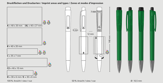 Klio-Eterna - Zeno transparent Mn - Druckkugelschreiber