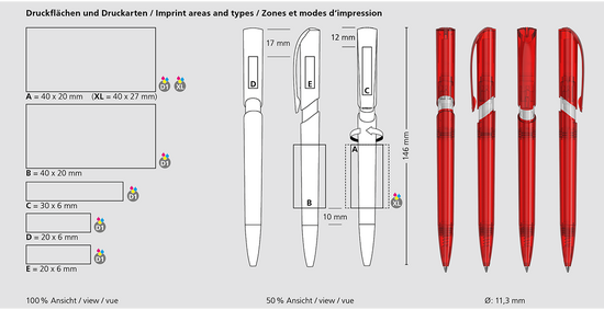 Klio-Eterna - Push transparent - Druckkugelschreiber