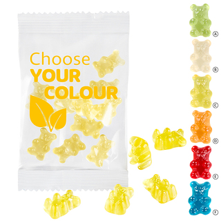 VEGANE 1-farbige Premium-Bärchen 15 g im kompostierbaren Tütchen