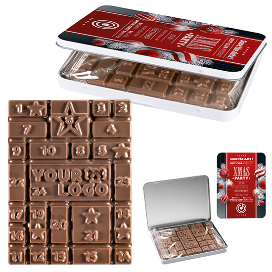 Adventskalender MINI Dekordose - Sonder-Adventskalender-Schokoladentafel