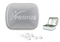 Mini Nostalgiedose 20 g Traubenzuckertabletten silber-matt