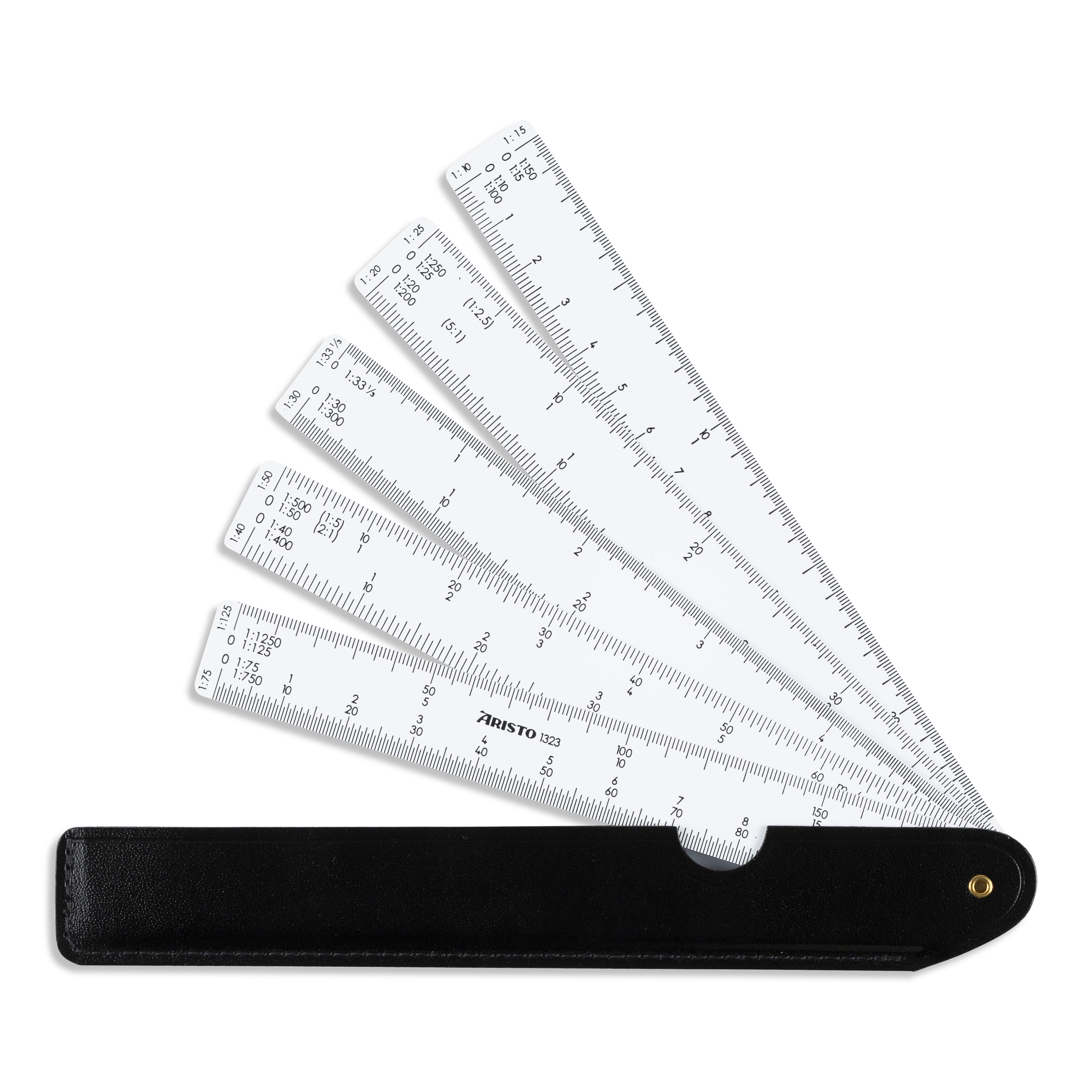 Fächermaßstab 5 Fächer / :10 :15 :20 :25 :30 :33 1/3 :40 :50 :75 :125