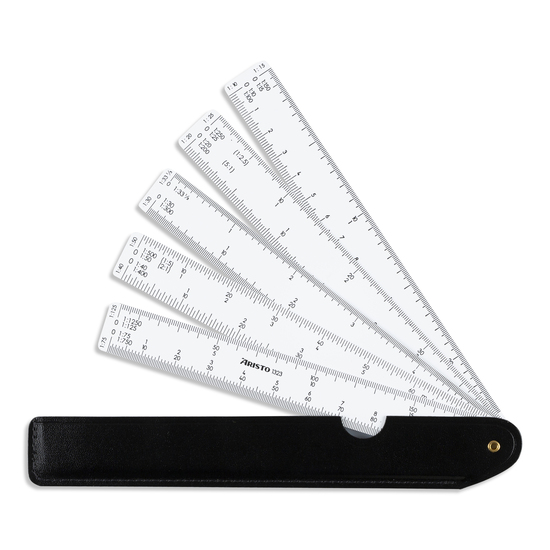 Fächermaßstab 5 Fächer / :10 :15 :20 :25 :30 :33 1/3 :40 :50 :75 :125