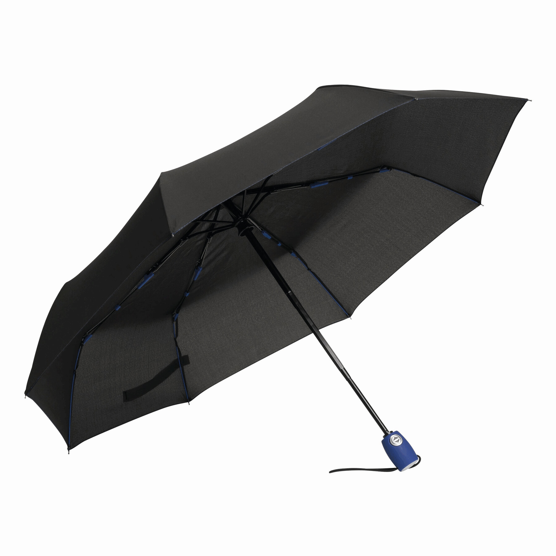 Vollautomatischer Windproof-Taschenschirm STREETLIFE, blau, schwarz