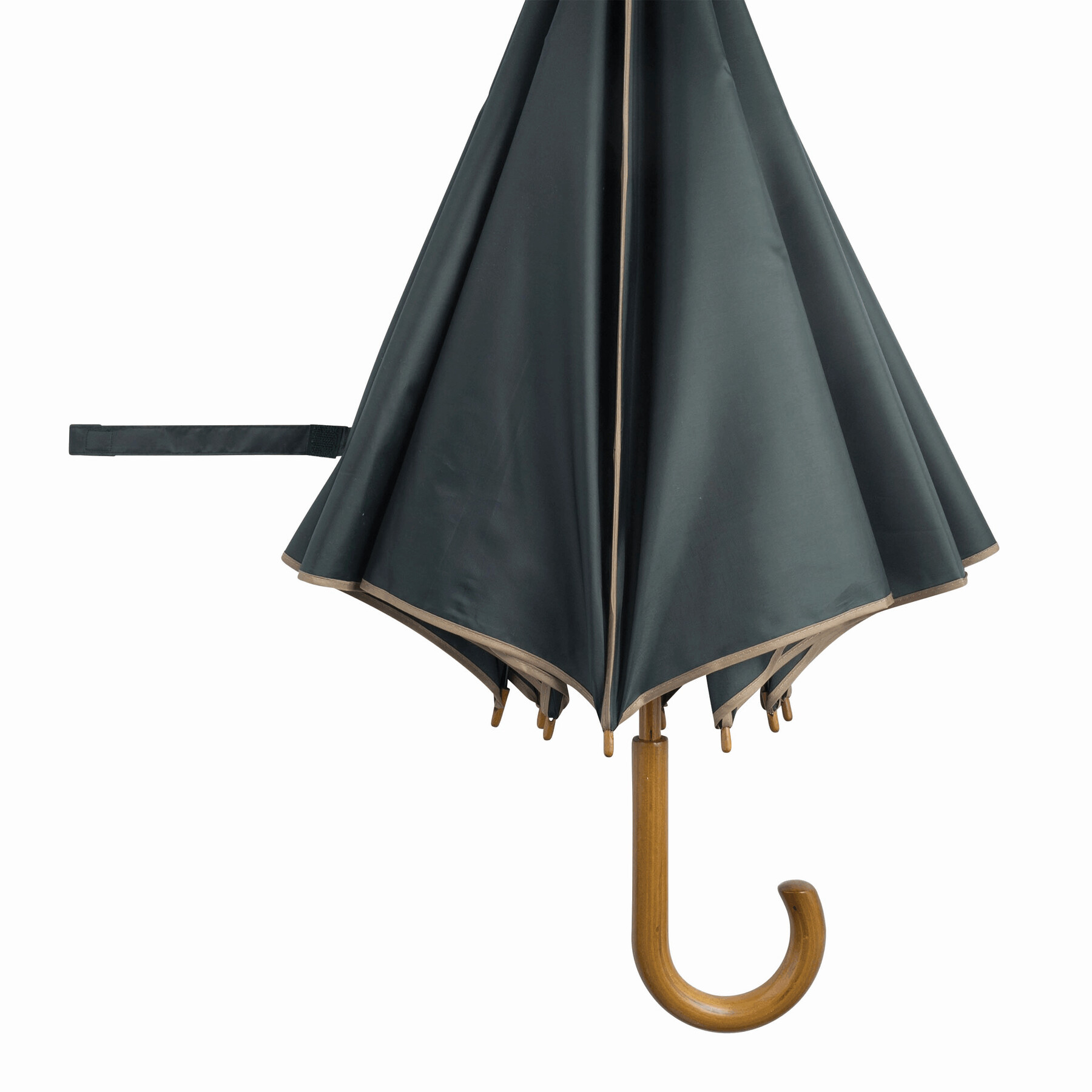 Automatik-Holzstockschirm WALTZ, beige, dunkelgrün