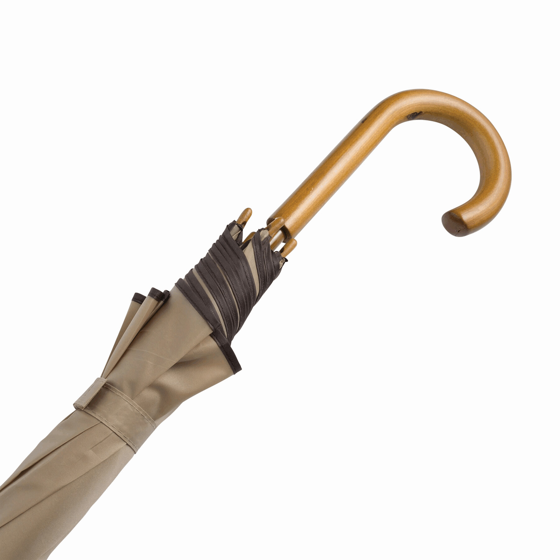 Automatik-Holzstockschirm WALTZ, beige, braun